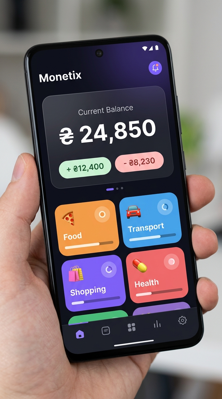 Monetix App — Home Screen